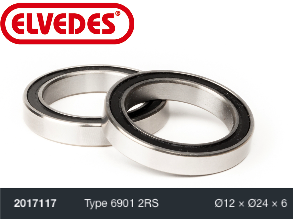 Roulement Elvedes type 6901 2RS Ø12 x Ø24 x 6