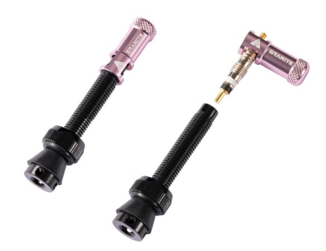 Valves (44mm) et bouchons de valve Granite CNC/démonte obus Juicy Nipples
