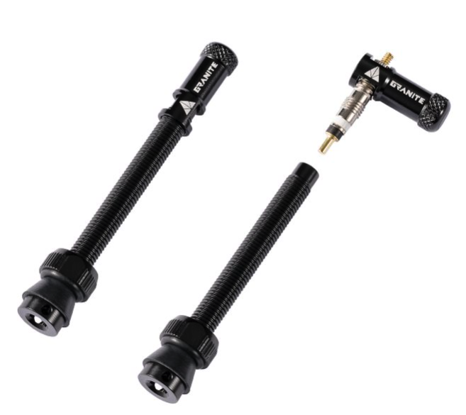 Valves (60mm) et bouchons de valve Granite CNC/démonte obus Juicy Nipples