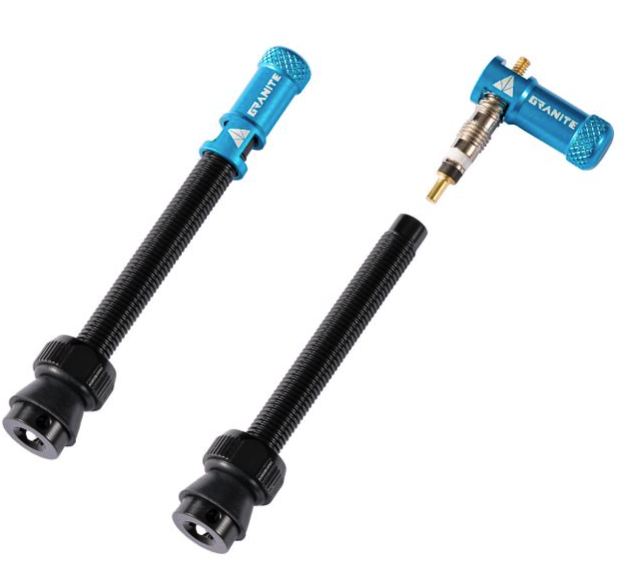 Valves (60mm) et bouchons de valve Granite CNC/démonte obus Juicy Nipples