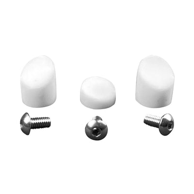 White mudguard caps and 3 stainless steel screws for Xiaomi M365 & Pro