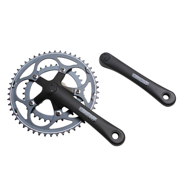 Pédalier Route Stronglight 9-10V. Impact Eco Argent 170 mm 50-34 Compatible 8V. (Axe Carré 107 mm)