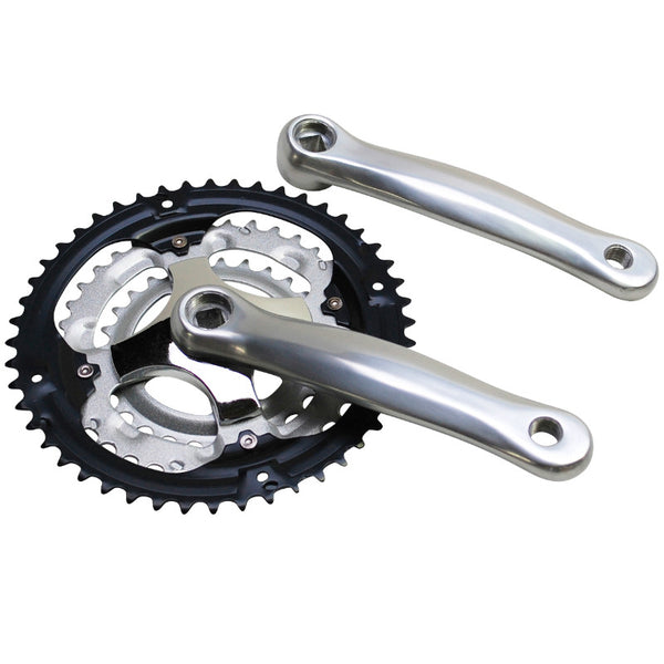 Pédalier VTT P2R 7-8V. Alu Argent 170 mm 48-38-28 (Boîtier 118 mm)