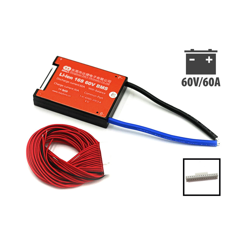 BMS Daly 60V 16S 60A en situation