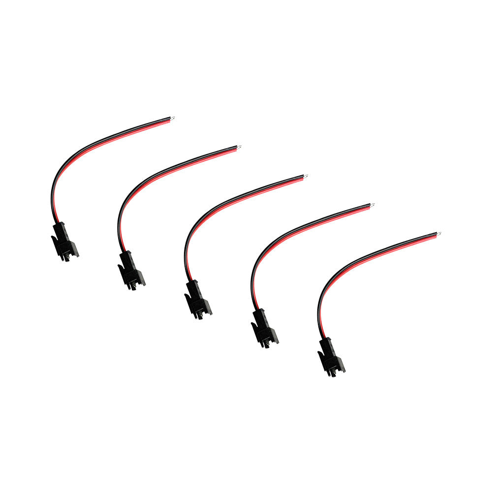 Câble prise JST 2 pin mâle x5pcs en situation