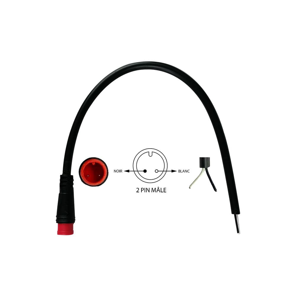 Connecteur etanche 2Pins Male en situation