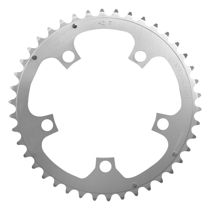 Plateau Route 5 branches Ø 110 Stronglight Dural 42 dents Intérieur Argent Type Shimano 10-9V.