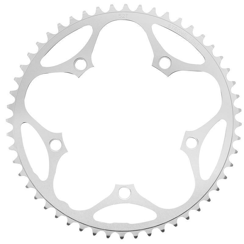 Plateau Route 5 branches Ø 130 Stronglight Dural 52 dents Argent Type Shimano 8-9V.