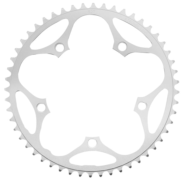 Plateau Route 5 branches Ø 130 Stronglight Dural 52 dents Argent Type Shimano 8-9V.