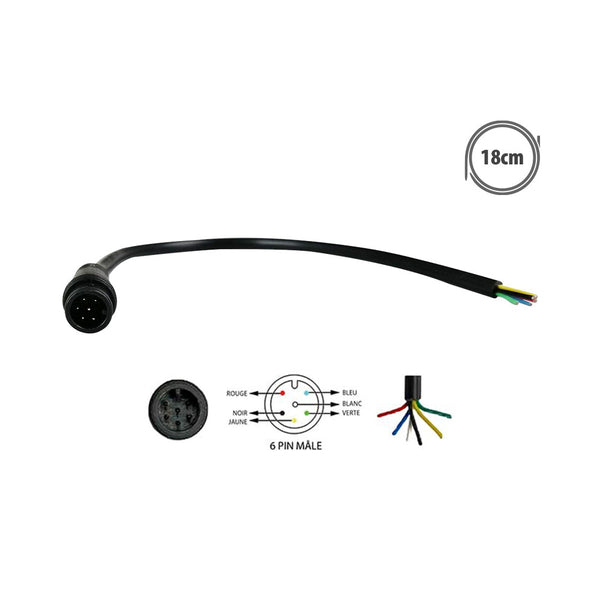 Connecteur étanche 6 pins male - Generic - Vélo Shop Obernai