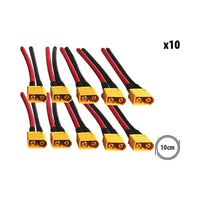 Prises XT60 male cable 10cm x10 pcs - vue 1