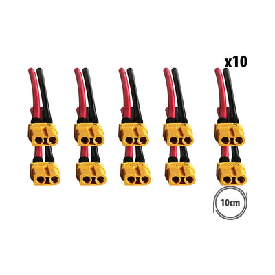 XT60 Female Plugs with 10cm Cable X10 pcs