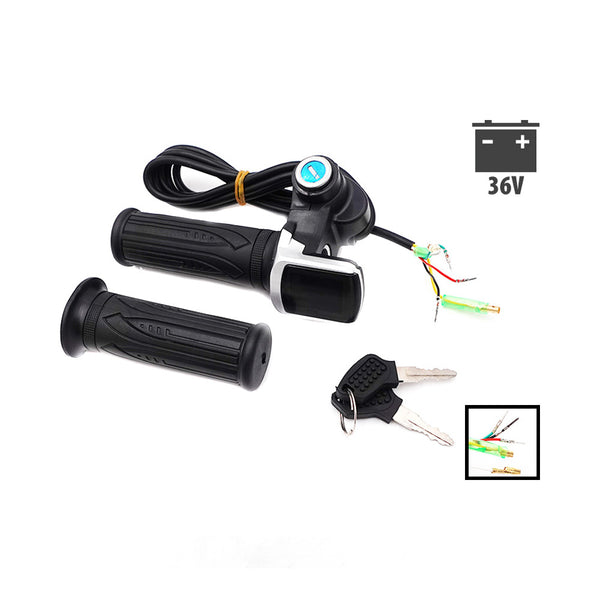 Poignées d'accélérateur draisienne à clef avec écran LED 36V - Generic - Vélo Shop Obernai