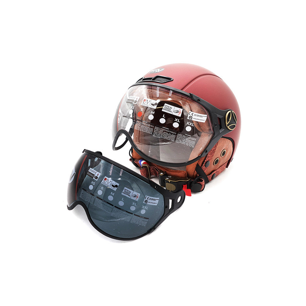Matte burgundy JET helmet (sizes XS to XXL) en situation