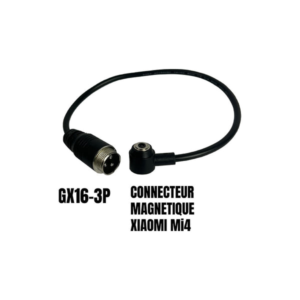 Adaptateur GX16-3 pins male vers connecteur magnetique Xiaomi Mi4 - Xiaomi - Vélo Shop Obernai