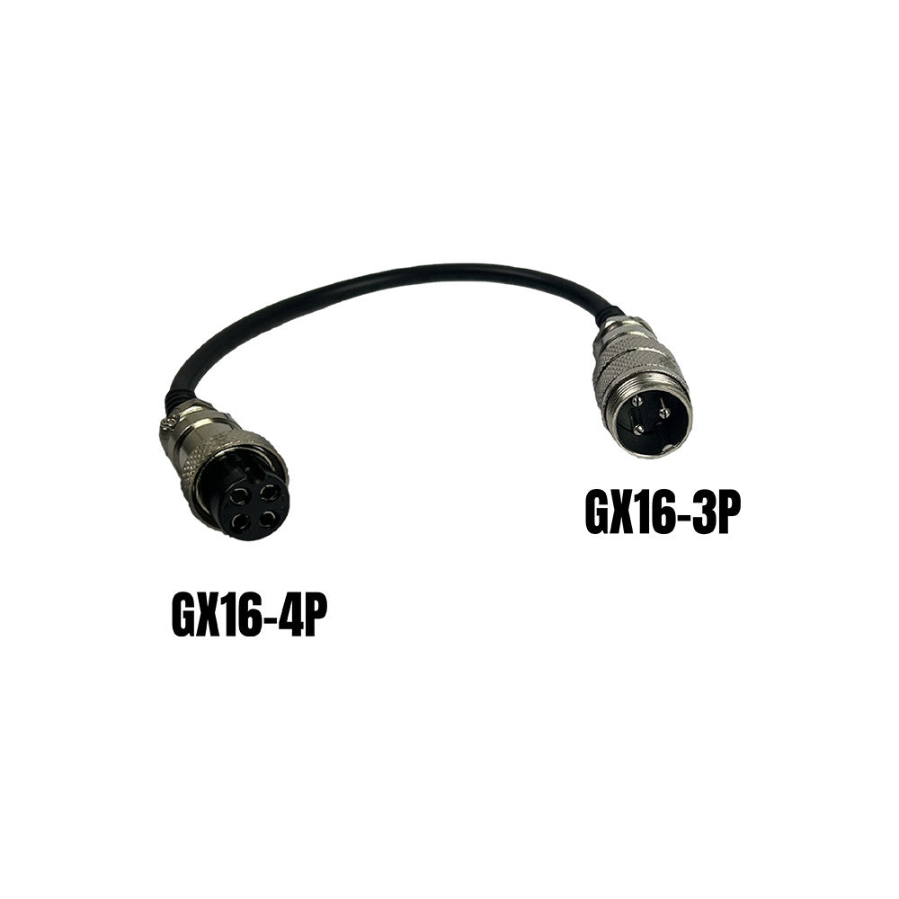 Adaptateur GX16-3 pins male vers GX16-4 pins femelle - Generic - Vélo Shop Obernai