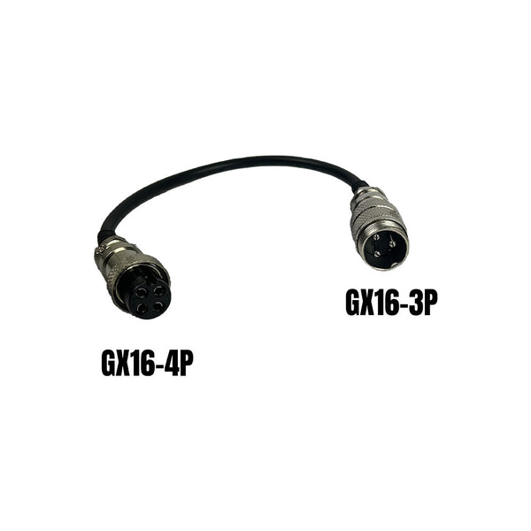 Adaptateur GX16-3 pins male vers GX16-4 pins femelle - Generic - Vélo Shop Obernai