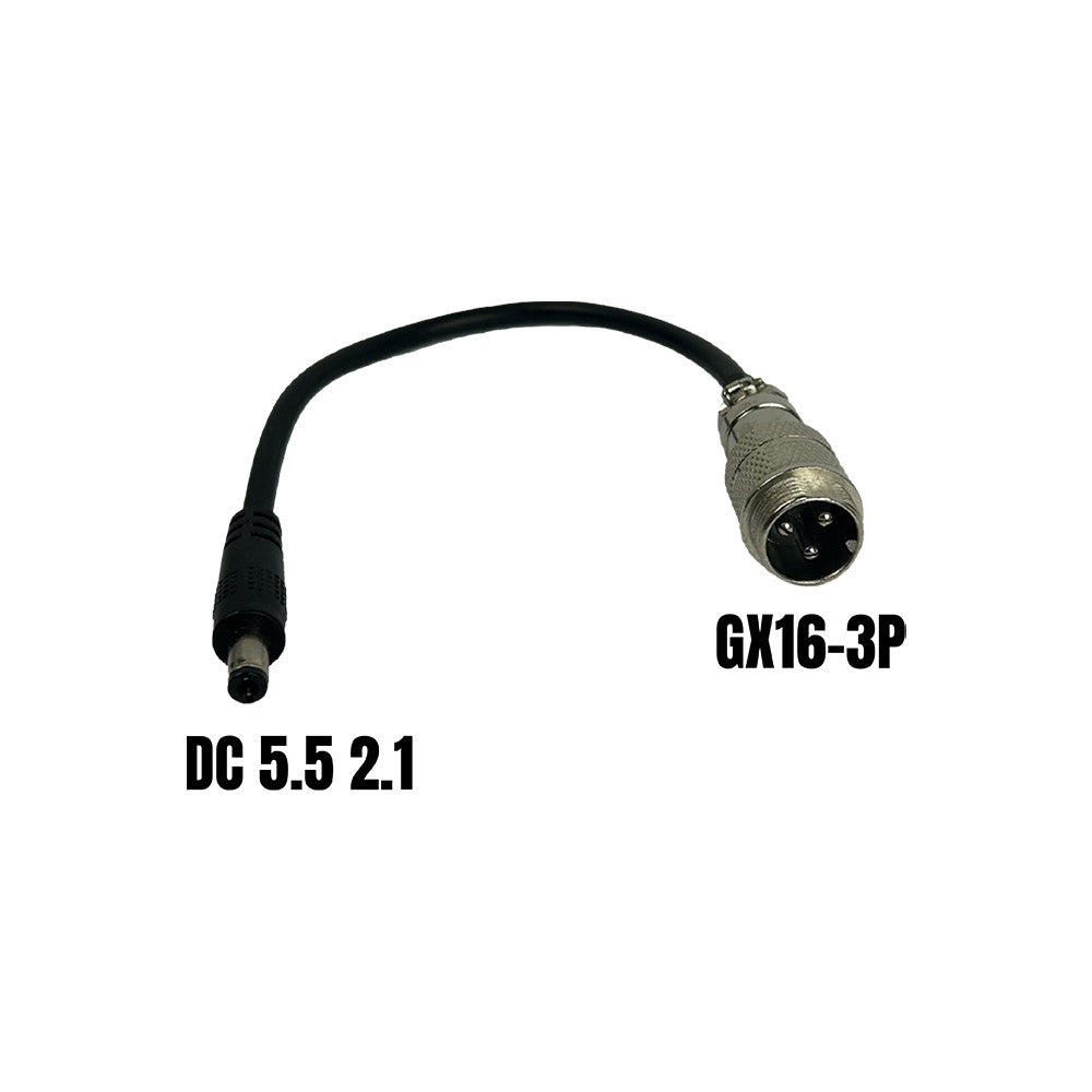 Adaptateur GX16-3P male vers DC 5.5 2,1mm femelle - Generic - Vélo Shop Obernai