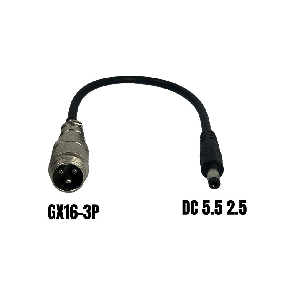 Adaptateur GX16-3P male vers DC 5.5 2,5mm femelle - Generic - Vélo Shop Obernai