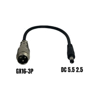 Adaptateur GX16-3P male vers DC 5.5 2,5mm femelle - vue 1