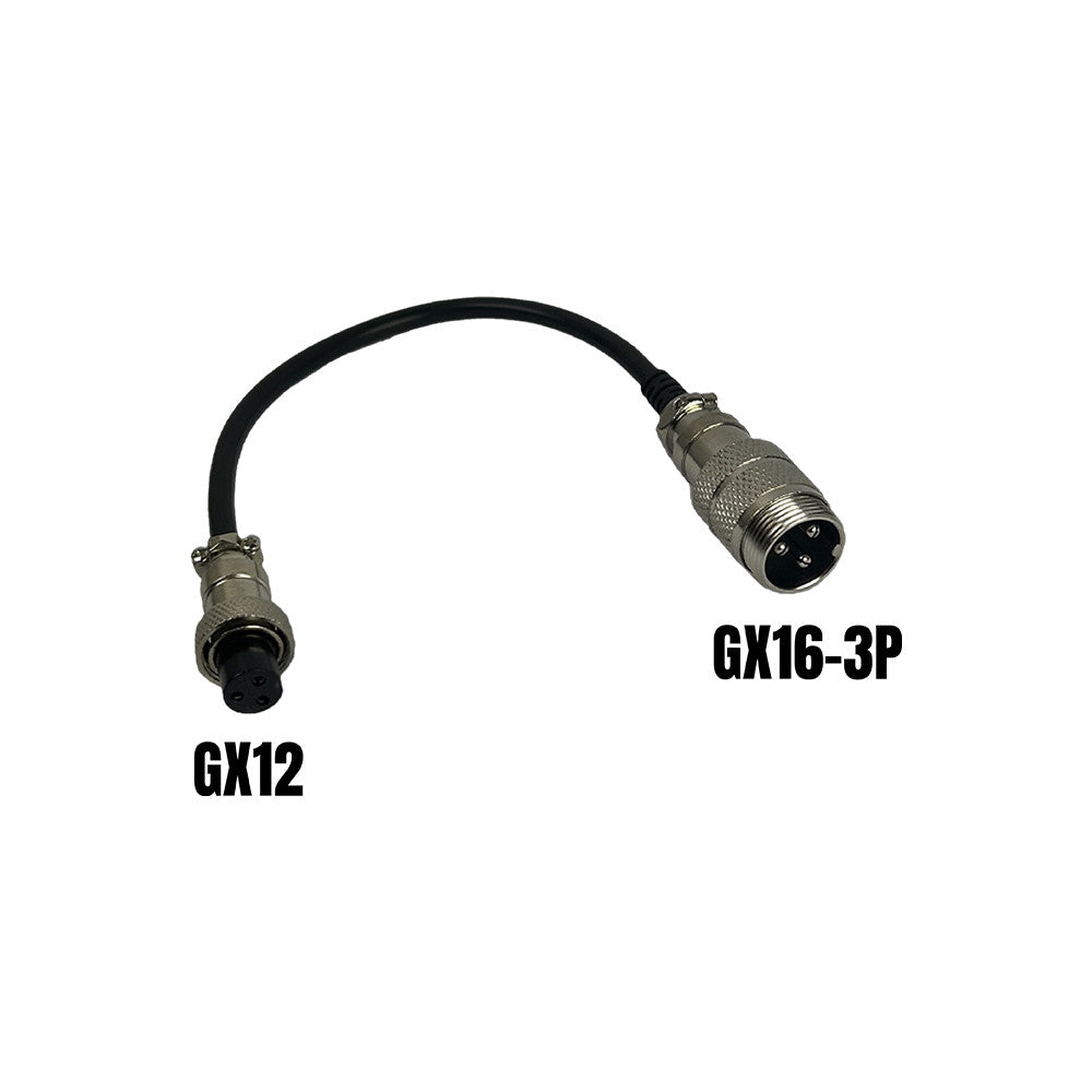 Adaptateur GX16-3P male vers GX12-3P femelle - Generic - Vélo Shop Obernai
