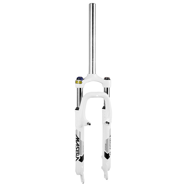 Fourche VTT 26 " Zoom 386Mlo A Ressort Blanc Réglable-Blocable Deb. 60 mm Pivot Lisse 285 mm 1''1-8-28,6 Extérieur Compa