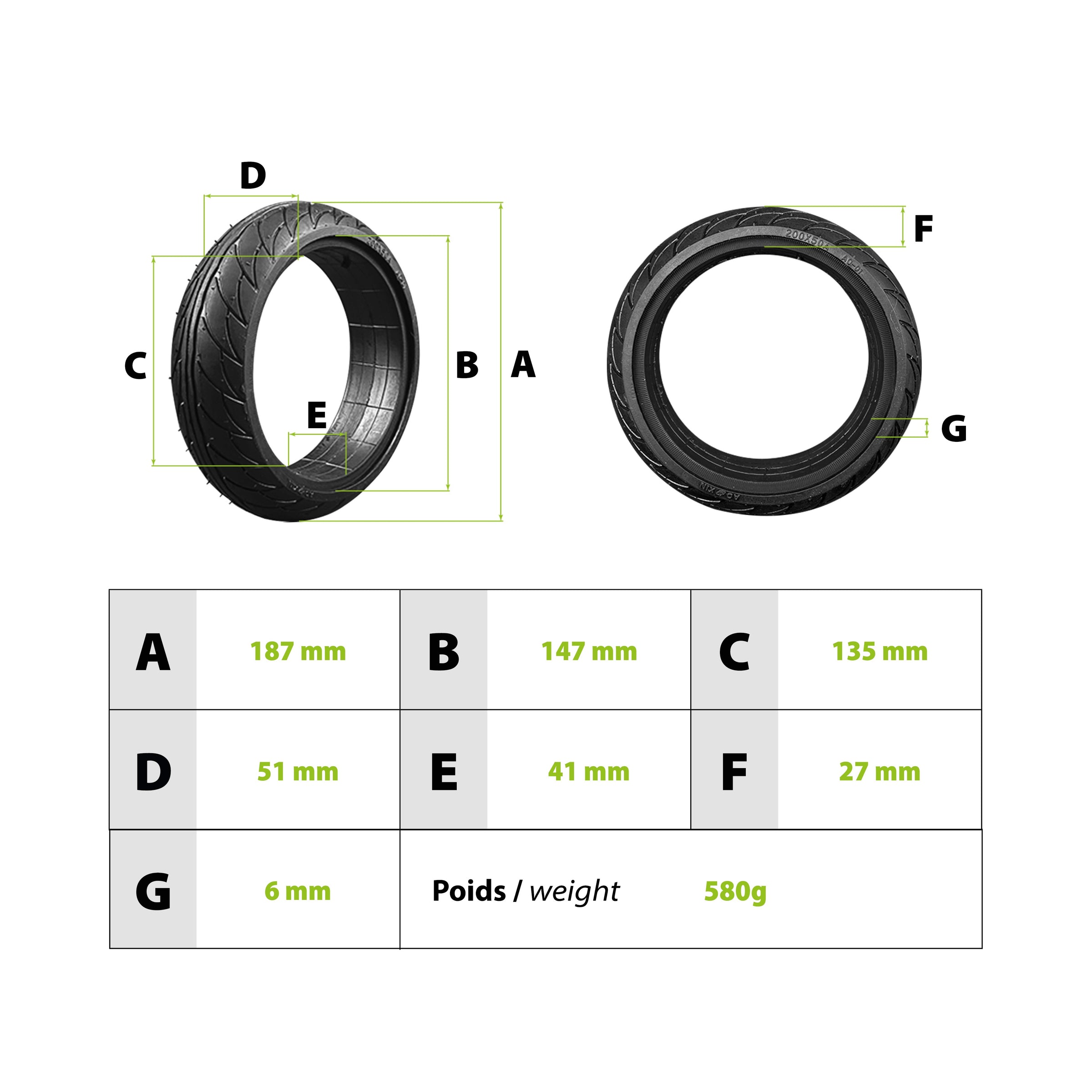 Solid Tire Ninebot Es1/2/3/4 - vue 3