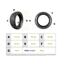 8.5x3 Dualtron Mini semi off-road tire - vue 3