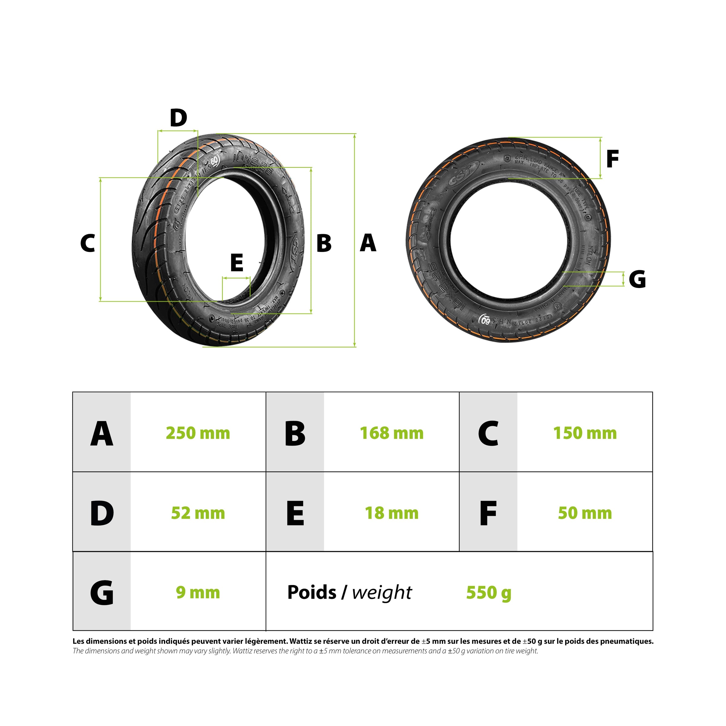 Pneu 10x2.25 CST - vue 3