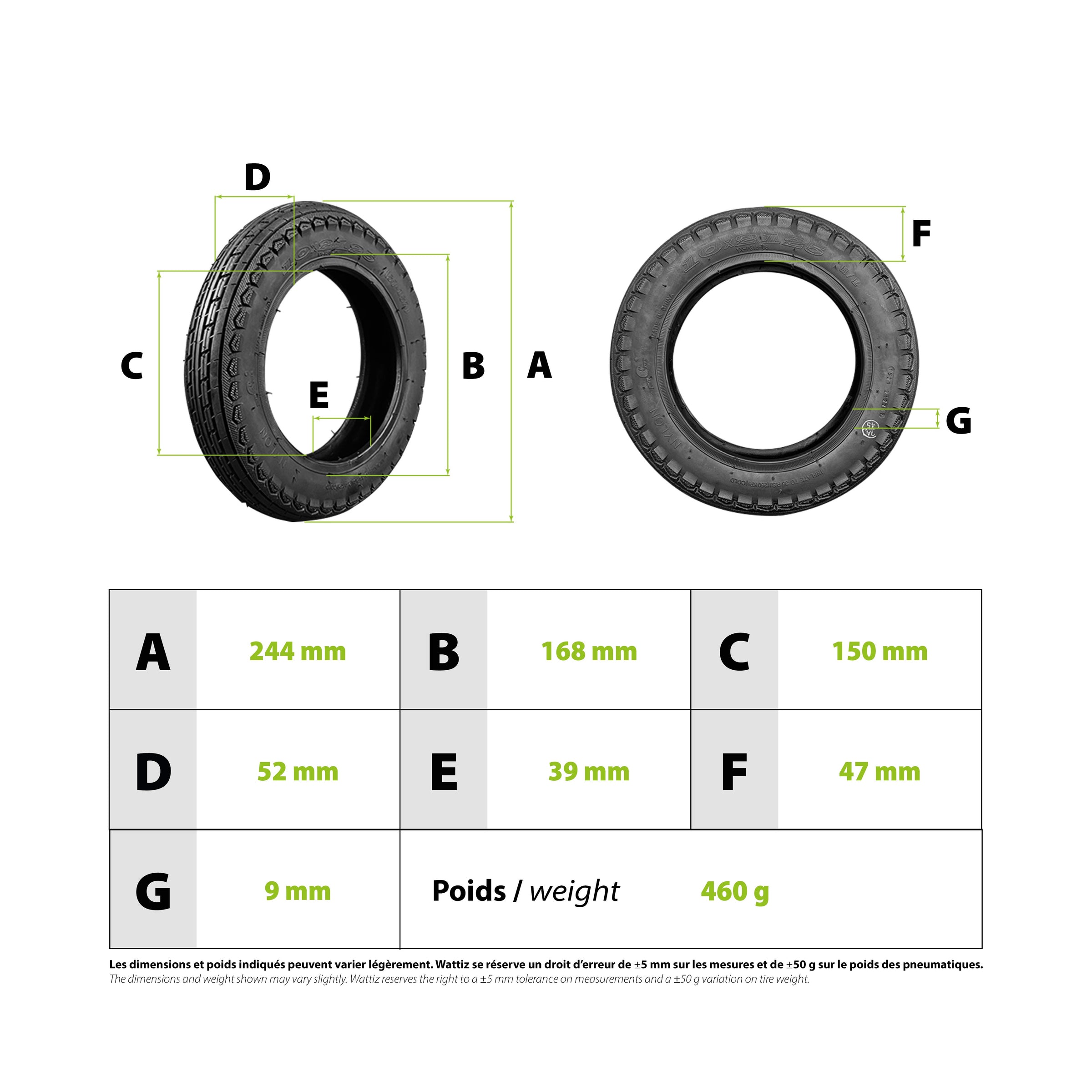 Tire 10x2.125 UrbanGlide Ride 100 Pro Augment ES210 - vue 3