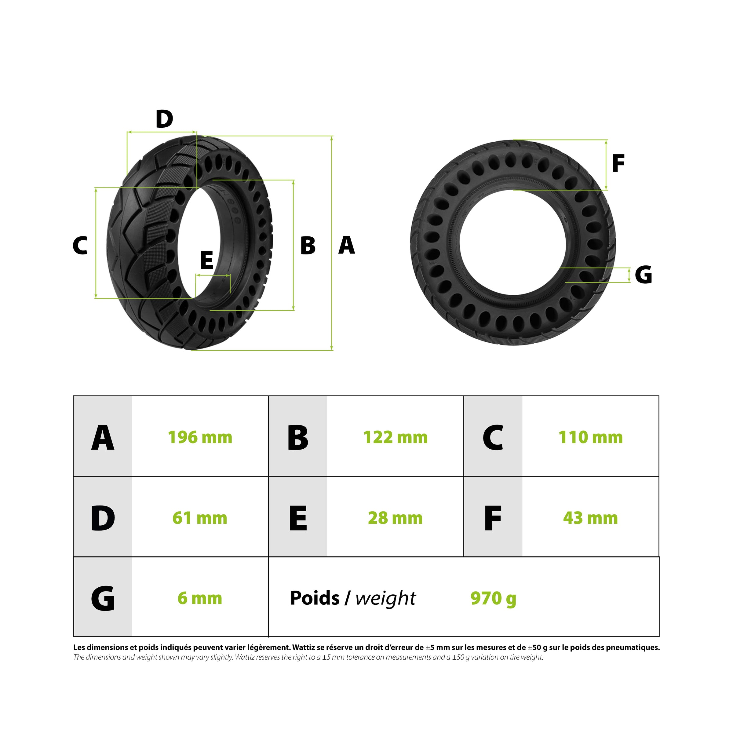 Solid tire 8x2.5 - vue 3