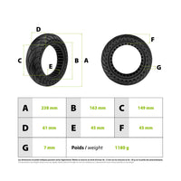 Solid tire 10x2.50-6.5 Ninebot G30 - vue 3
