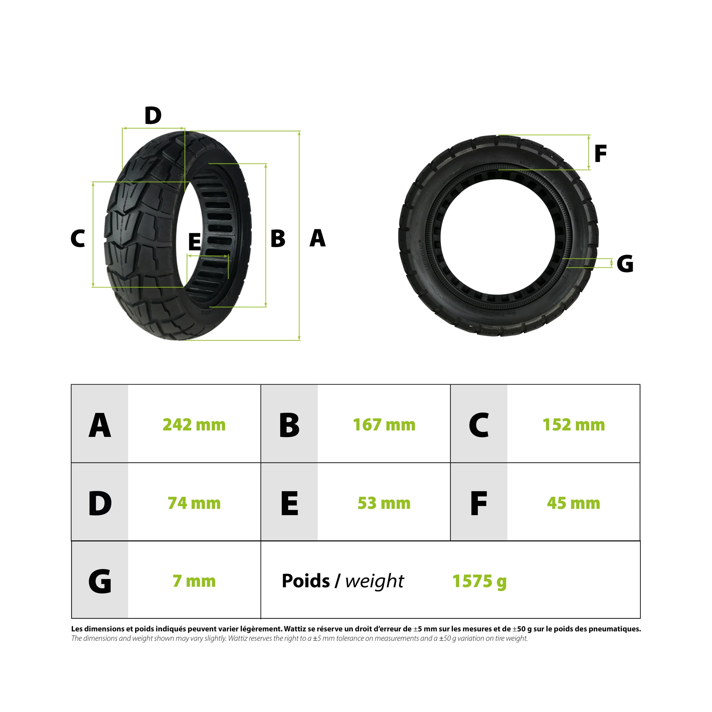 Solid tire 10x2.75 semi offroad - vue 3