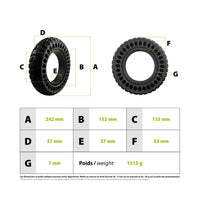 Pneu plein 10x2.50 - 36mm offroad Kugoo M4 M4 Pro - vue 3