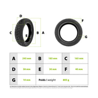 Pneu 10x2.50-6.5 Semi Offroad Tubeless avec gel anticrevaison - vue 3