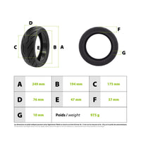 Road Tire 10.5x2.75 tubeless with anti-puncture gel Ninebot P65 P100 - vue 3