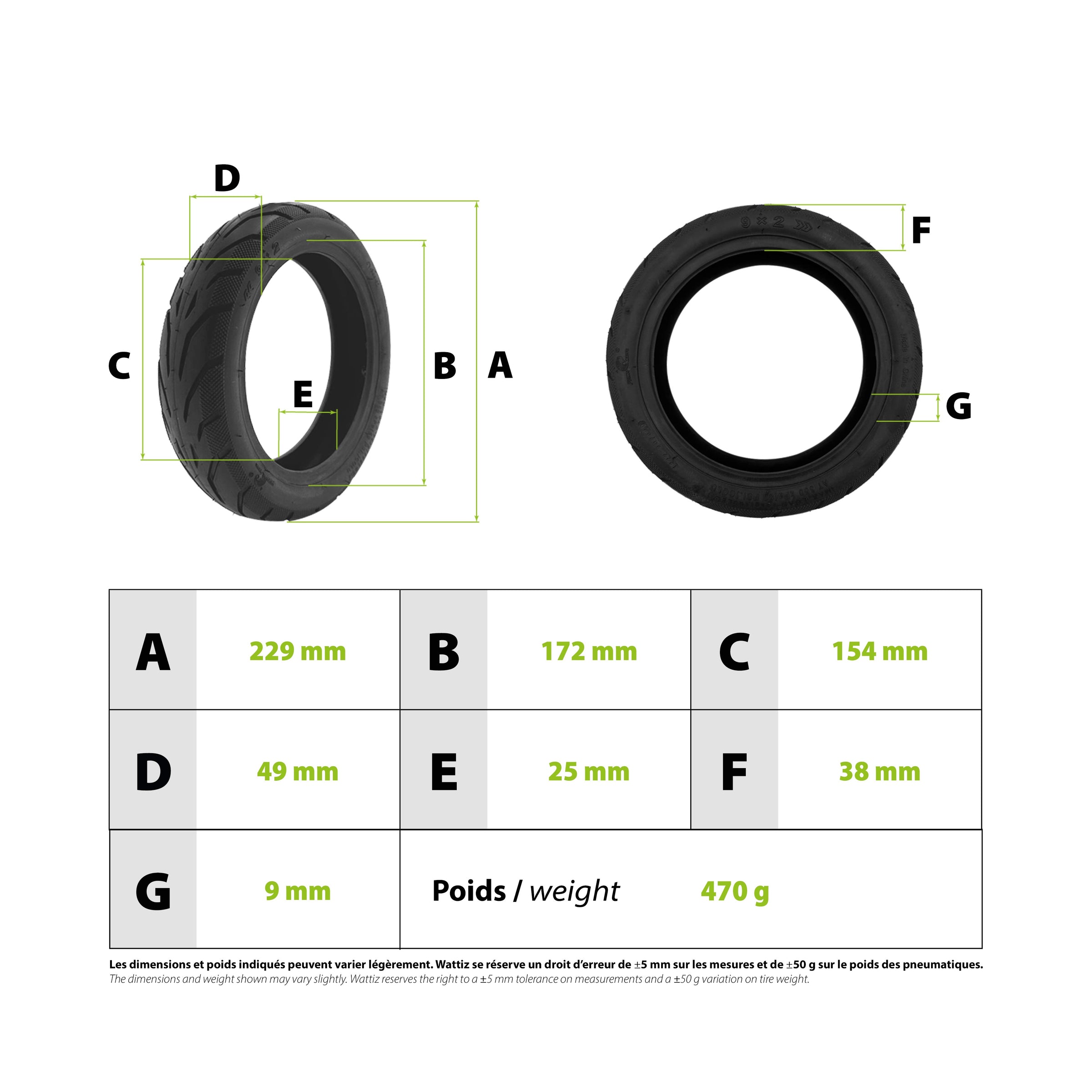 9x2 Tire Ninebot E and Xiaomi - vue 3