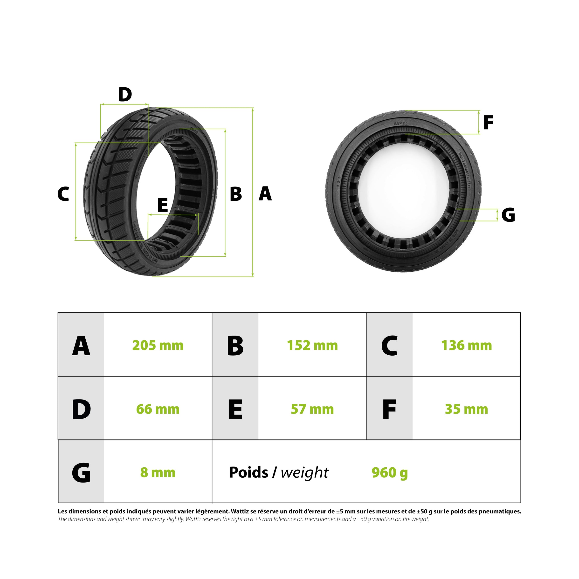 Solid Tire Dualtron Mini Pop Togo Soft Rubber - vue 3