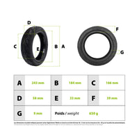 10x2.125-6.5 Ninebot F Xiaomi Mi4 Tubeless Puncture-Proof Gel Tire - vue 3