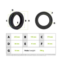 Pneu Niu Kqi 300 tubeless 10x2.50-7 - vue 3