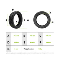 70/60-7.5 Ninebot ZT3 Pro tubeless tire - vue 3