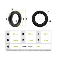 250x54 tubeless tire + puncture prevention gel Xiaomi Scooter 4 - vue 3