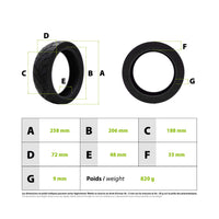 Tire 70/60-7.5 Tubeless Ninebot Max G3 - vue 3