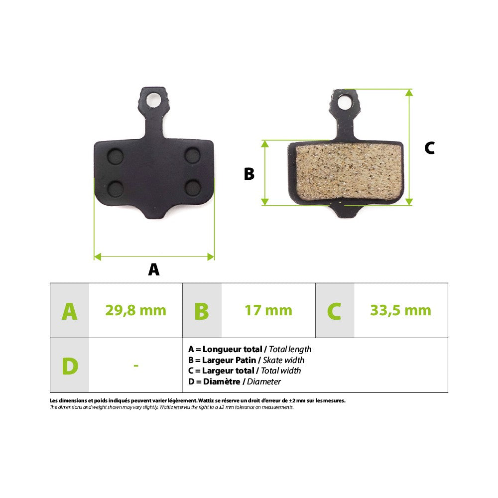 Brake pads Zero 10x 11x Vsett 10+ Storm Thunder Sram Avid semi-metallic - vue 4
