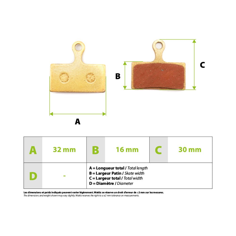 Plaquettes de frein metalliques Shimano G03S - vue 4