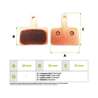 Shimano B01S Kaabo Mantis Zoom 30mm High Performance Sintered Metal Brake Pads - vue 3
