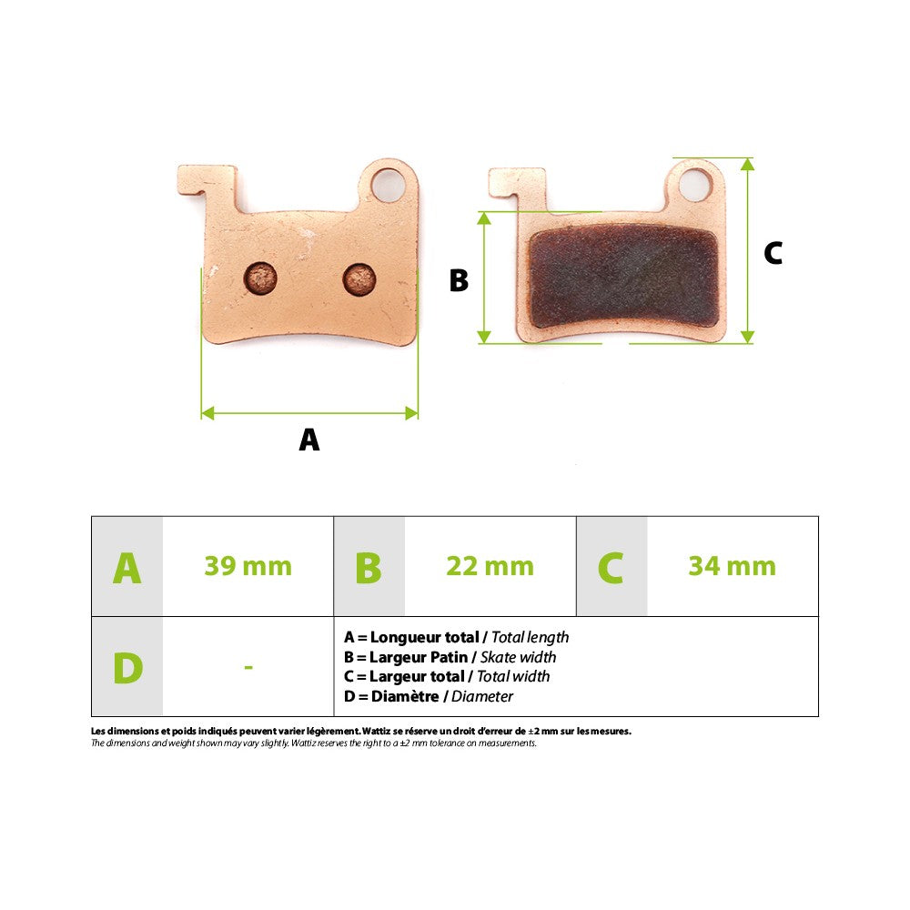 Plaquettes de freins metal fritté Dyisland - vue 4
