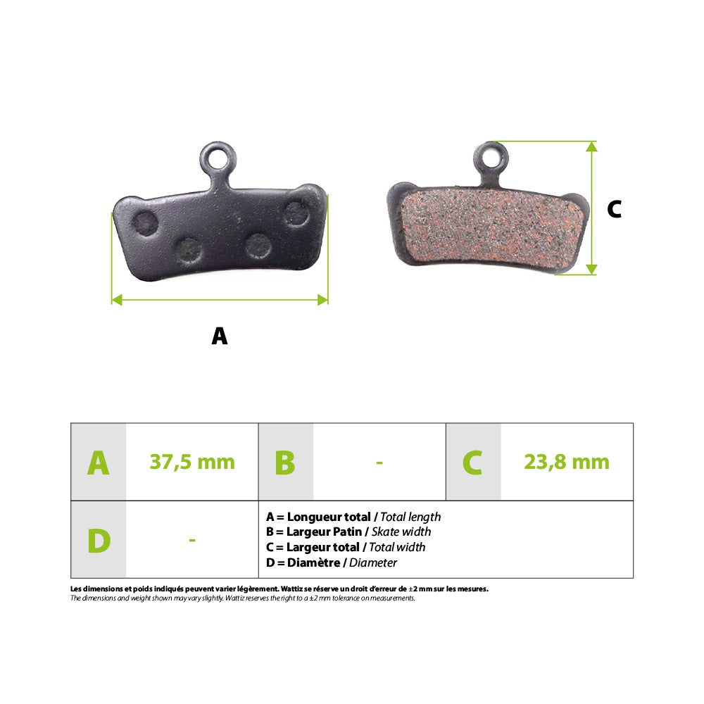 Plaquettes de frein Sram Avid E7 E9 - vue 4