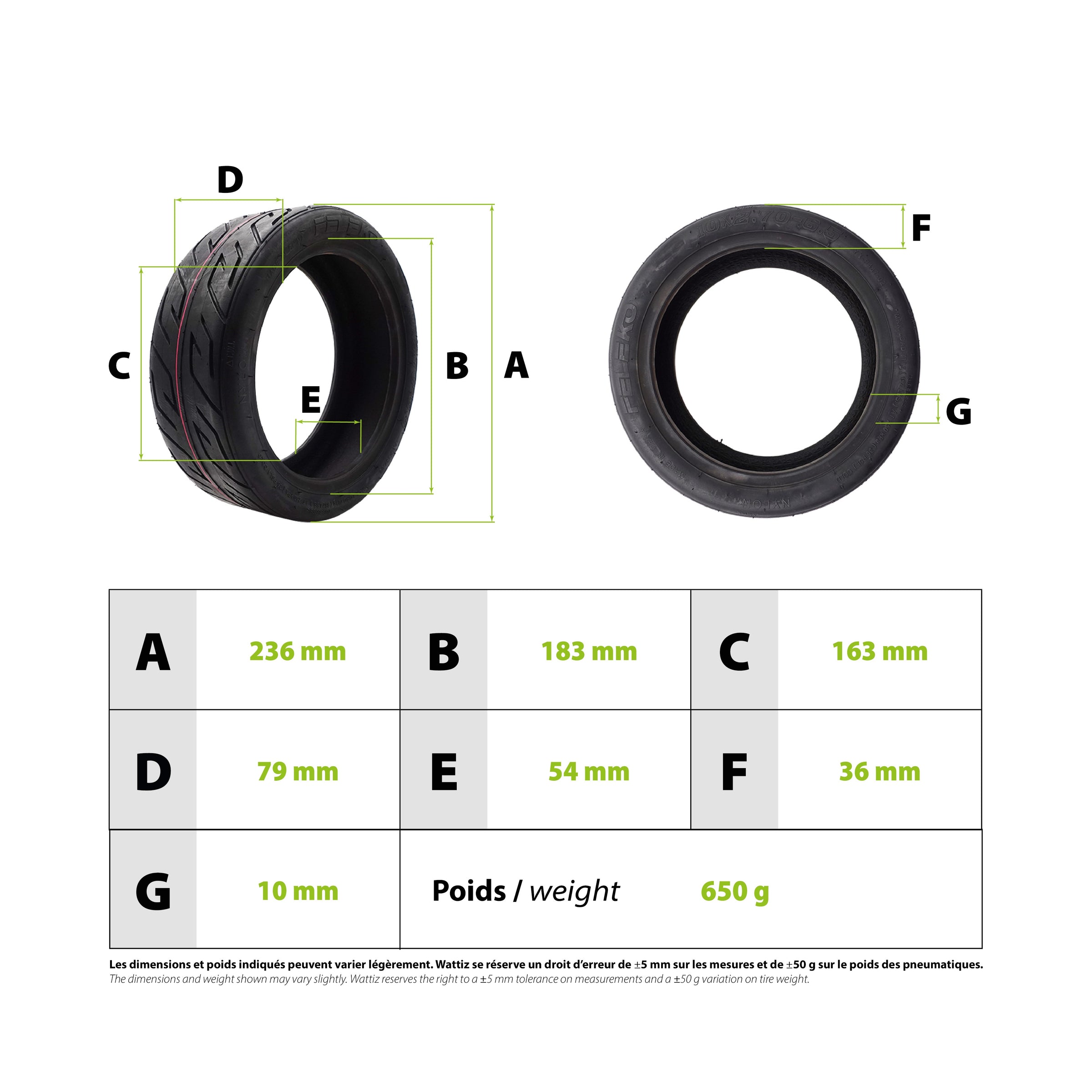 10x2.70-6.5 Speedway 5 Dt3 Reinforced Tubeless Tire - vue 3