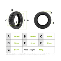 Pneu 10x2.75-6.5 Tubeless + gel anti crevaison Urbanglide E-cross - vue 3